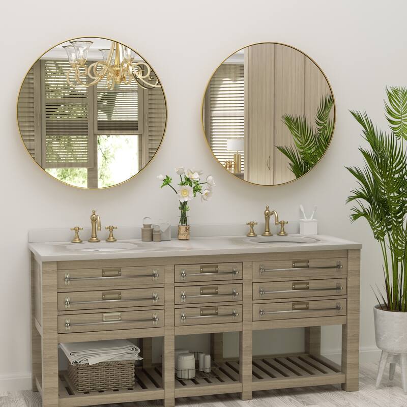 Wall Mirror Vanity Mirror Bathroom Mirror with Metal Frame(1 Piece)