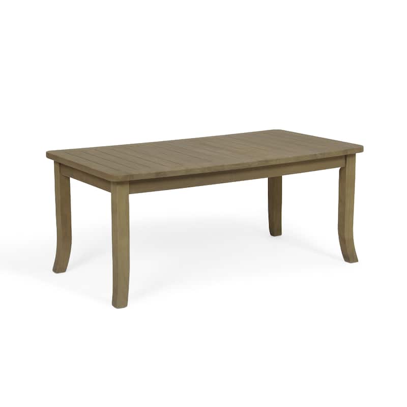 40" W Rectangular Solid Teak Outdoor Coffee Table with Curved Leg