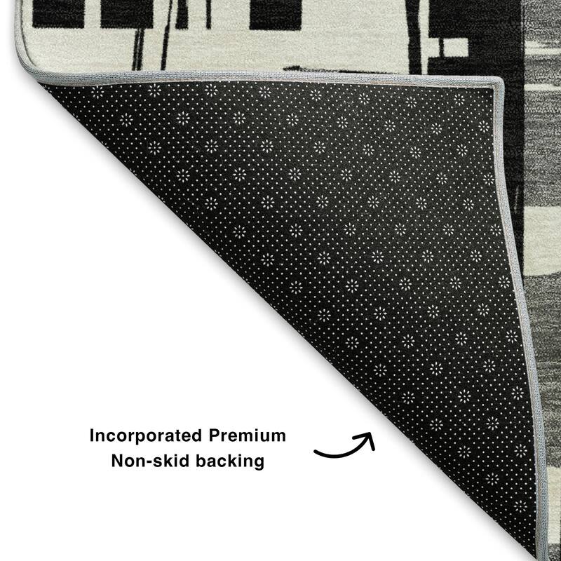 Premium Washable Super Soft Contemporary Plaid Mayfield Rug