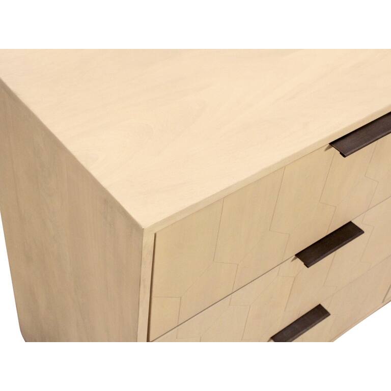 HomeRoots 56" Natural Solid Wood Six Drawer Dresser