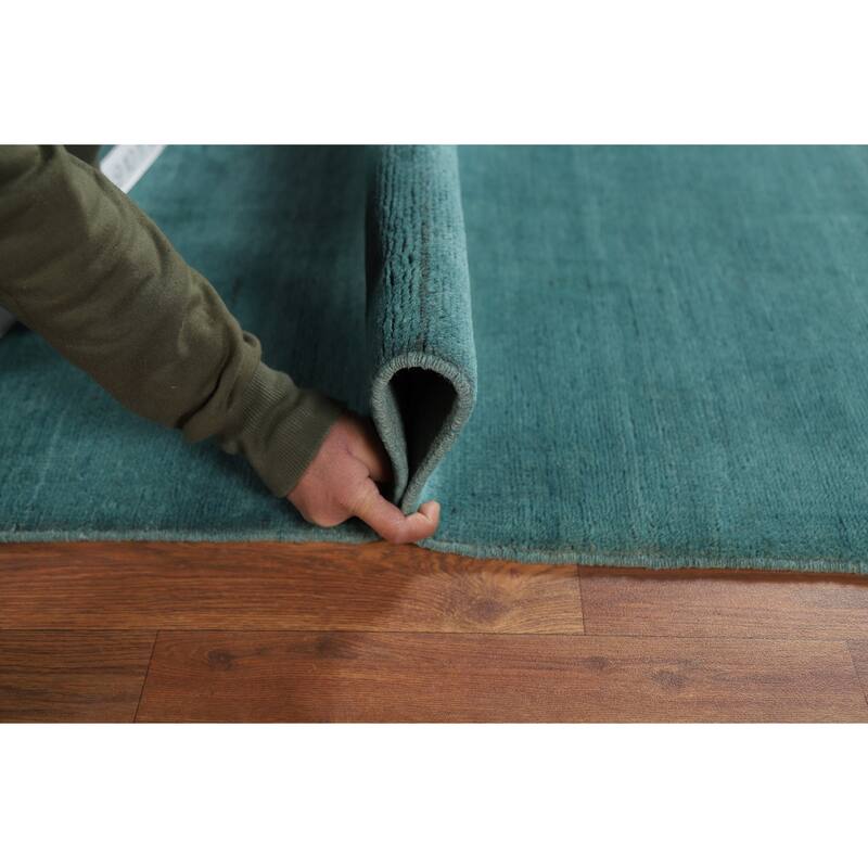 Turquoise Blue Modern Gabbeh Oriental Area Rug Handmade Wool Carpet - 5'1" x 6'6"