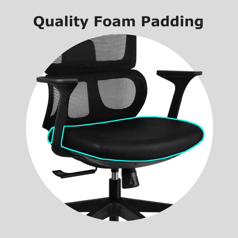 Ergonomic Office Chair with Lumbar Computer Adjustable Headrest Executive Desk Armchair Tall High Back Mesh