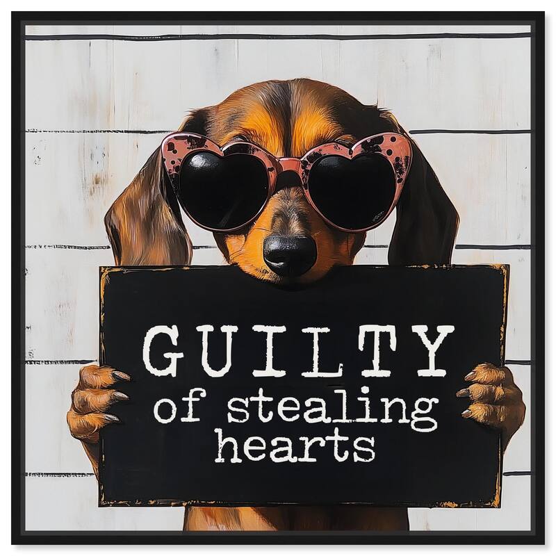 Guilty of Stealing Hearts Canvas by Art Remedy - Black - 30" x 30"