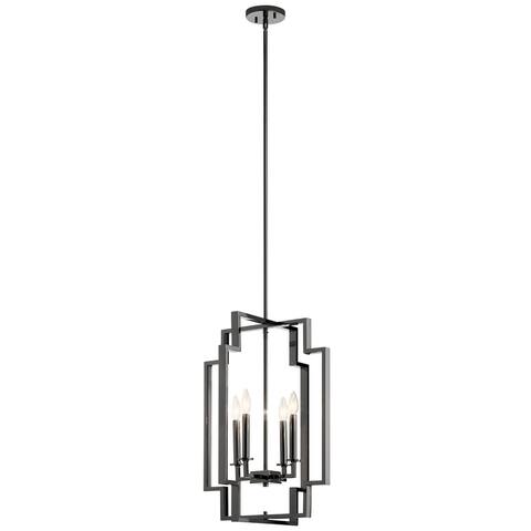 Kichler Downtown Deco 25 inch 4 Light Large Foyer Pendant in Midnight Chrome