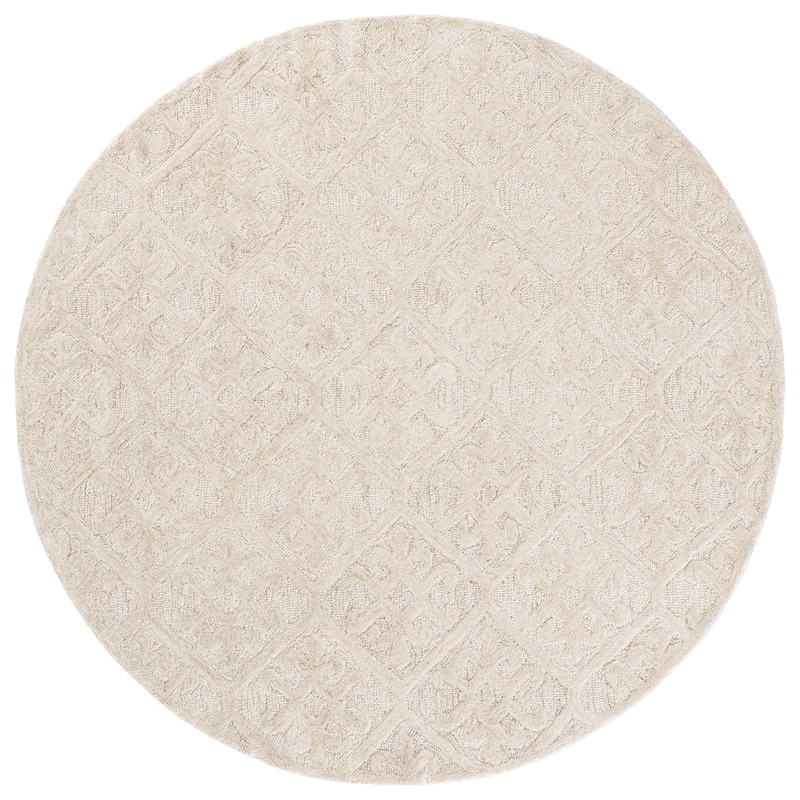 SAFAVIEH Handmade Harvest Waleria Wool Rug - 6' Round - Olive/Beige