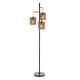 preview thumbnail 1 of 7, JONATHAN Y Lara 70.75" 3-Light Mid-Century Bohemian Metal/Rope LED Floor Lamp, Black/Natural Black