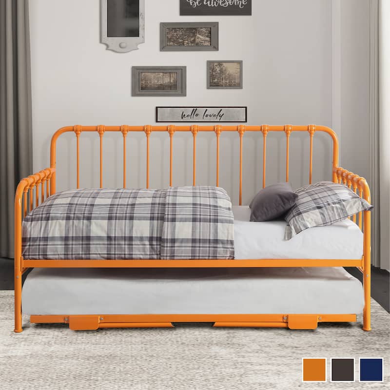Eury Open Frame Metal Daybed with Lift-Up Trundle