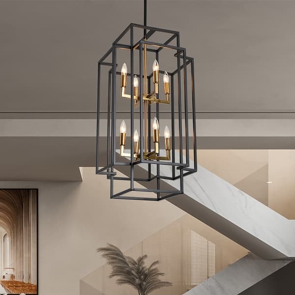 slide 2 of 8, 8 - Light Lantern Tiered Chandelier