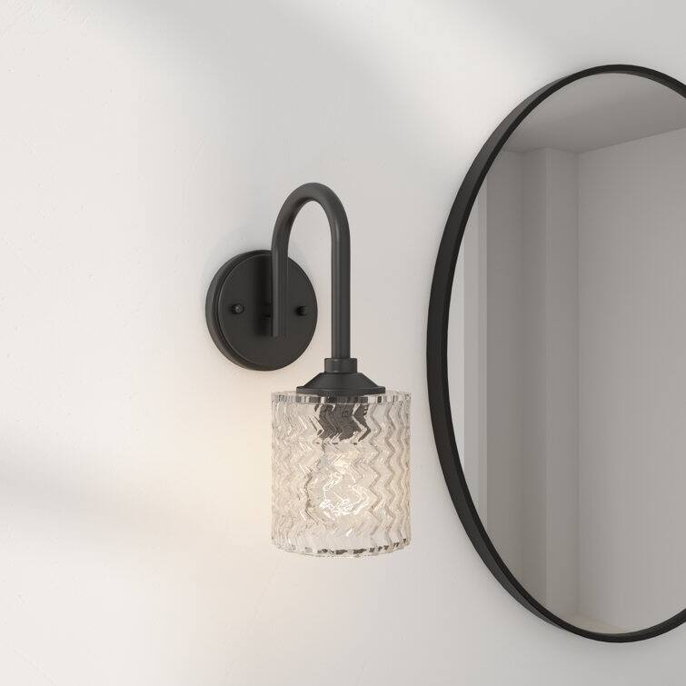 Acroma 1-light Dimmable Armed Sconce Wall Sconce - Matte Black