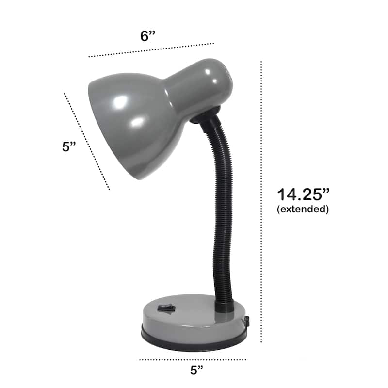 14.25" Metal Desk Task Lamp and Bowl Shade with Gooseneck