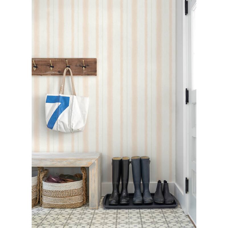 A-Street Prints Alena Blush Soft Stripe Wallpaper