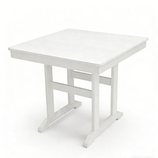 HDPE 35.8''L Square Dining Table with 1.7''D Bulit-in Umbrella Hole