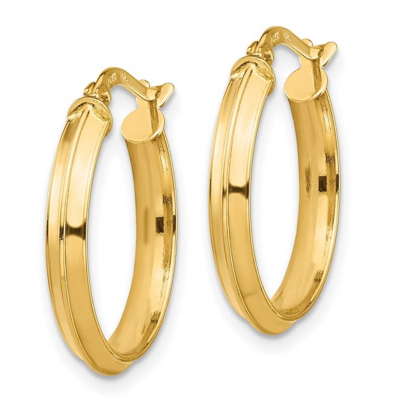 Curata 14k Yellow Gold Polished 18x3mm Knife-edged Hoop Earrings -