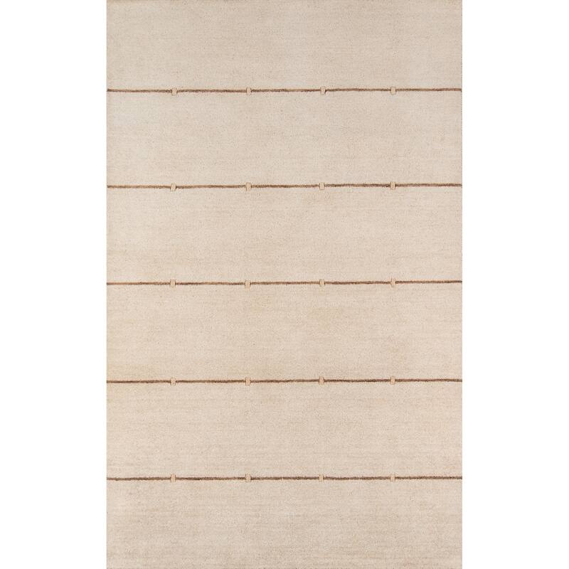Momeni Gramercy Hand Loomed Wool Contemporary Striped Area Rug - 3'6" x 5'6" - Sand