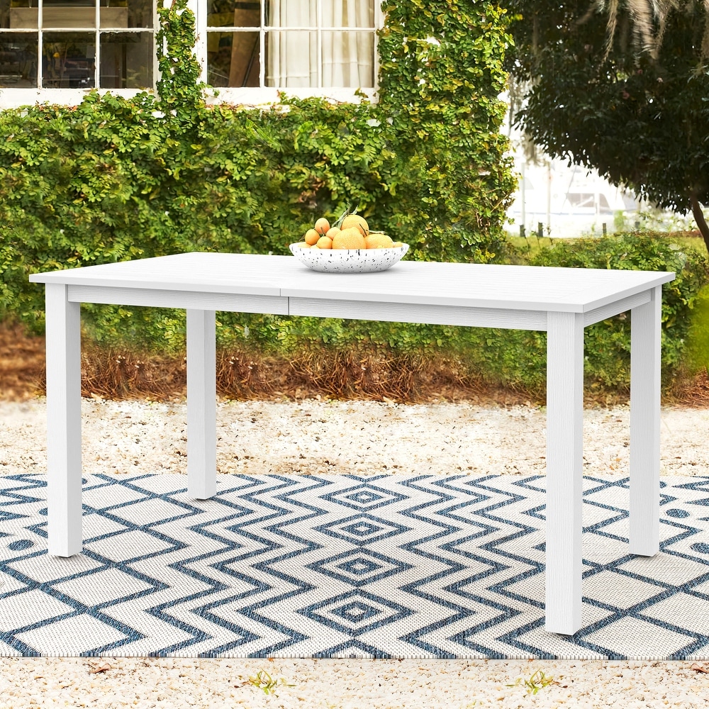 White metal store outdoor dining table