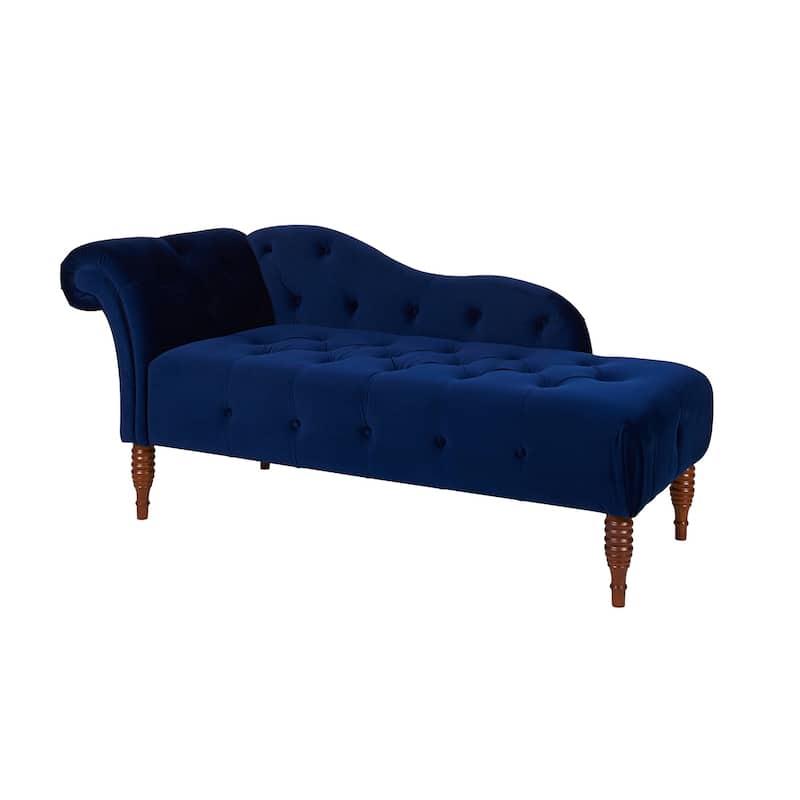 Seville 66" Mid-Century Modern Velvet Tufted Chaise Lounge - 66"W X 29"D X 30"H