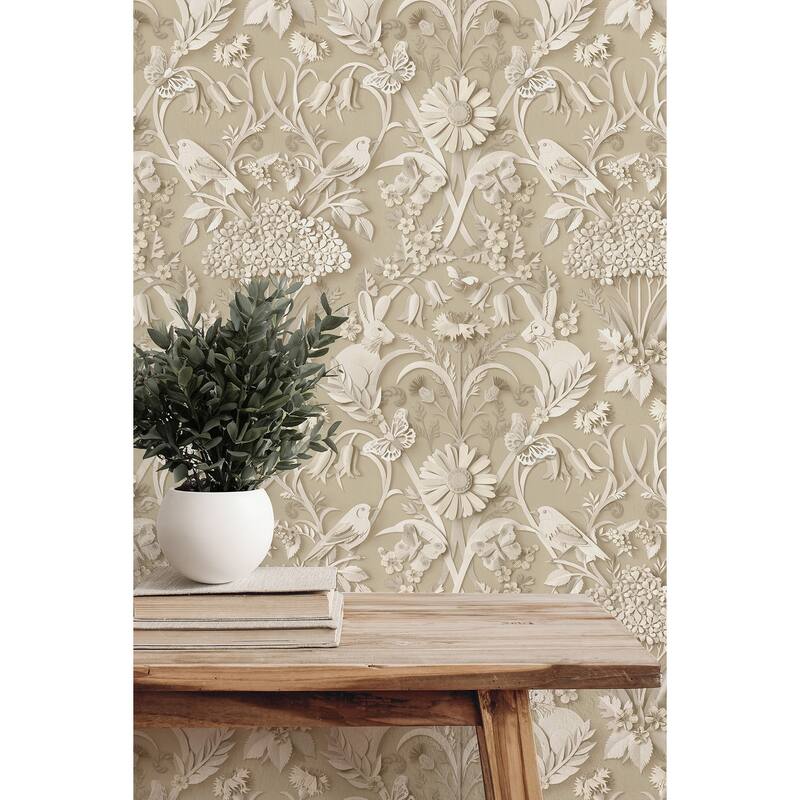 Fine Decor Fae Neutral Woodland Wallpaper