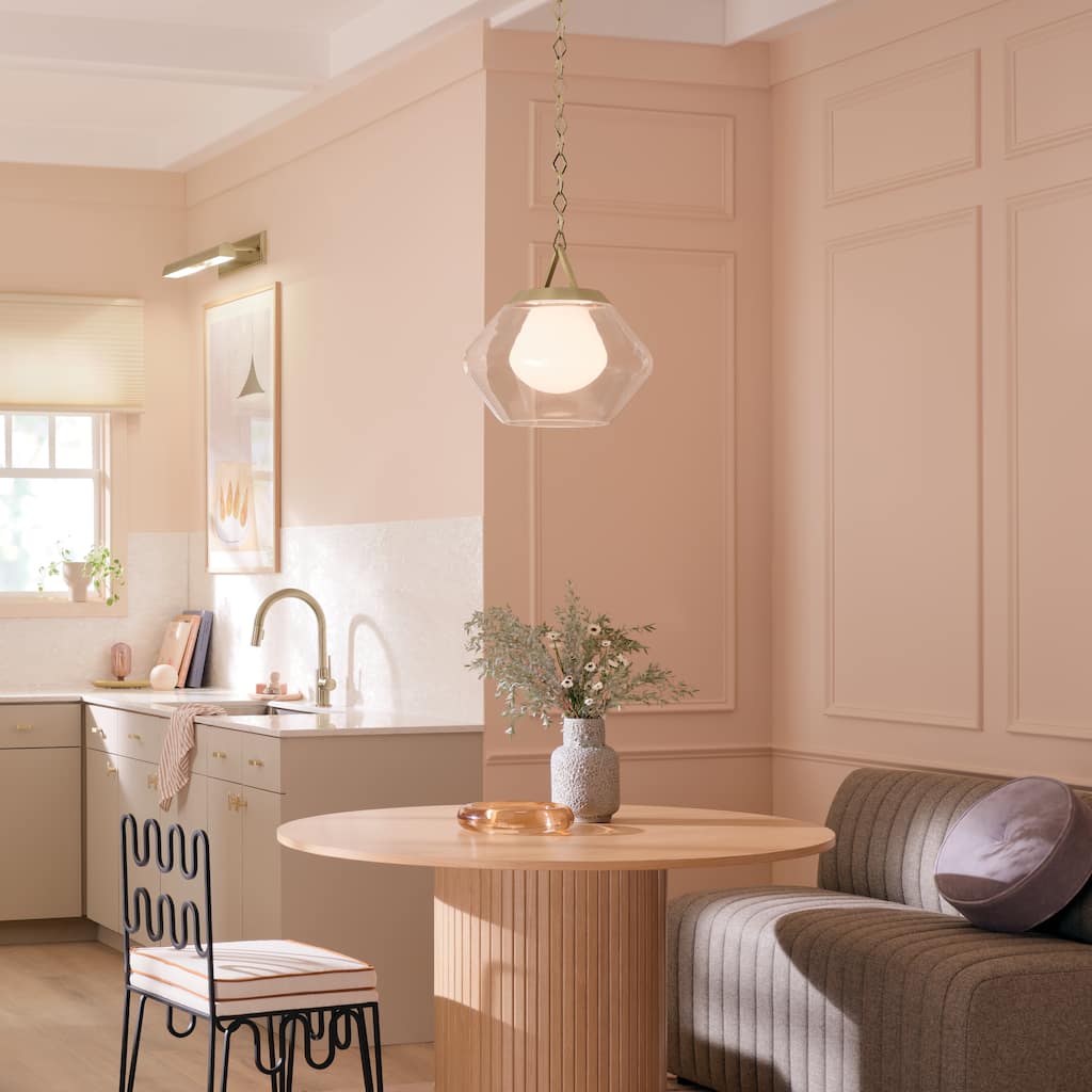 Kichler Lighting Nella 16 Inch 1 Light Pendant with Clear Outer Glass with Opal Interior Glass in Champagne Bronze - 12