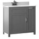 preview thumbnail 2 of 5, 36" Single Bathroom Vanity with Side Drawer Storage and Included Top and Sink, Grey