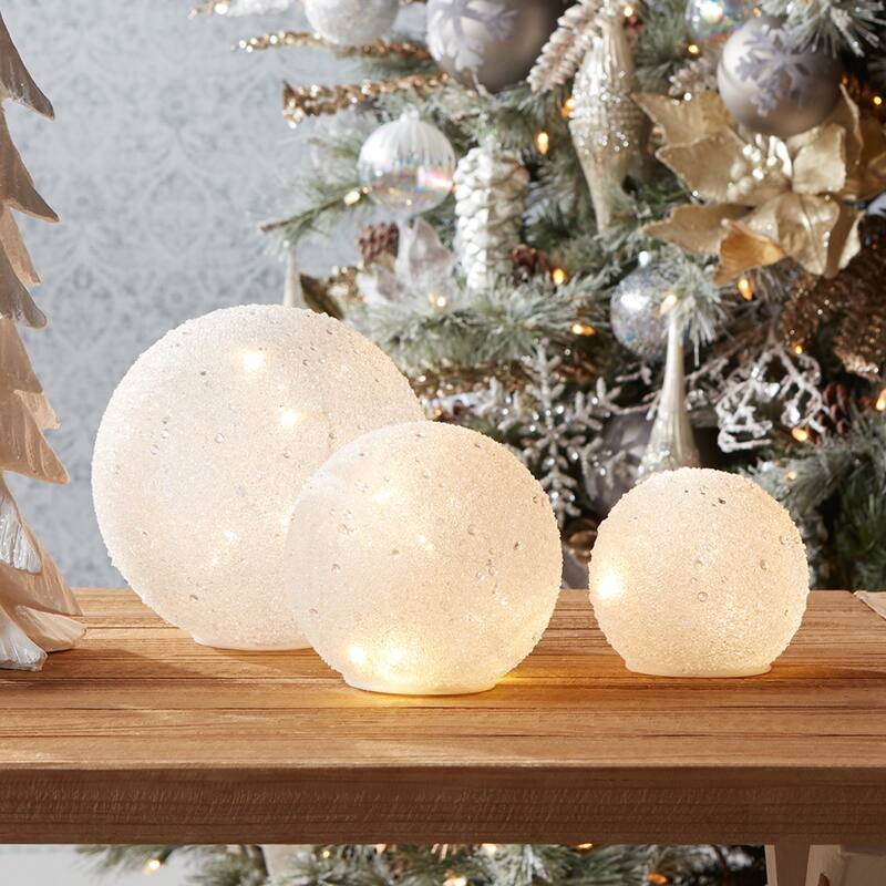 LED Frosted Globes (Set of 3) - N/A