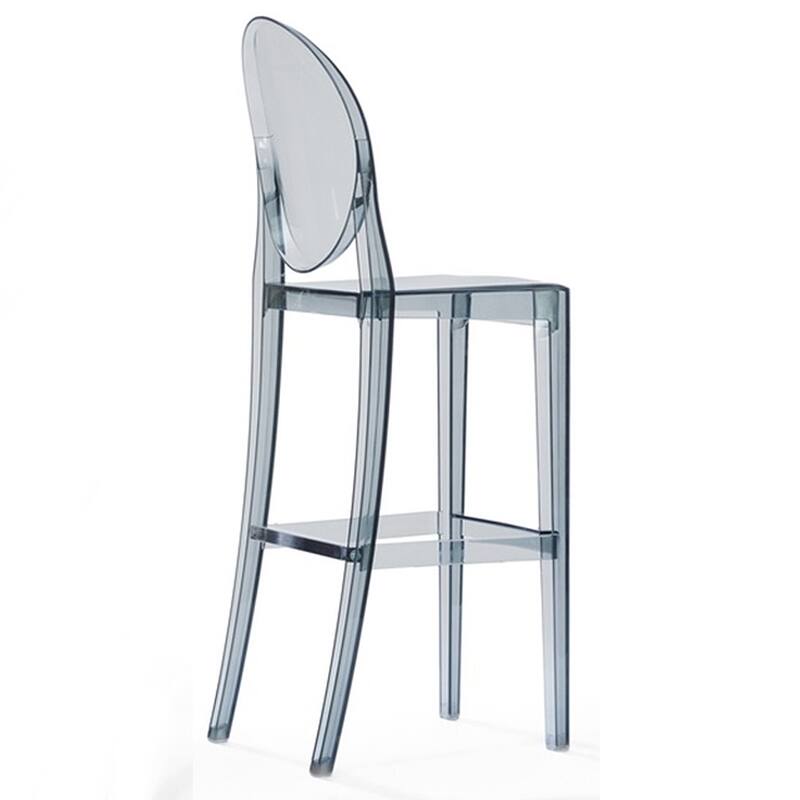 Modern Barstools With Oval Back Bar Stool Chairs For Standing Work Kitchen Island Dining Transparent Footrest Hotel (Set of 2)