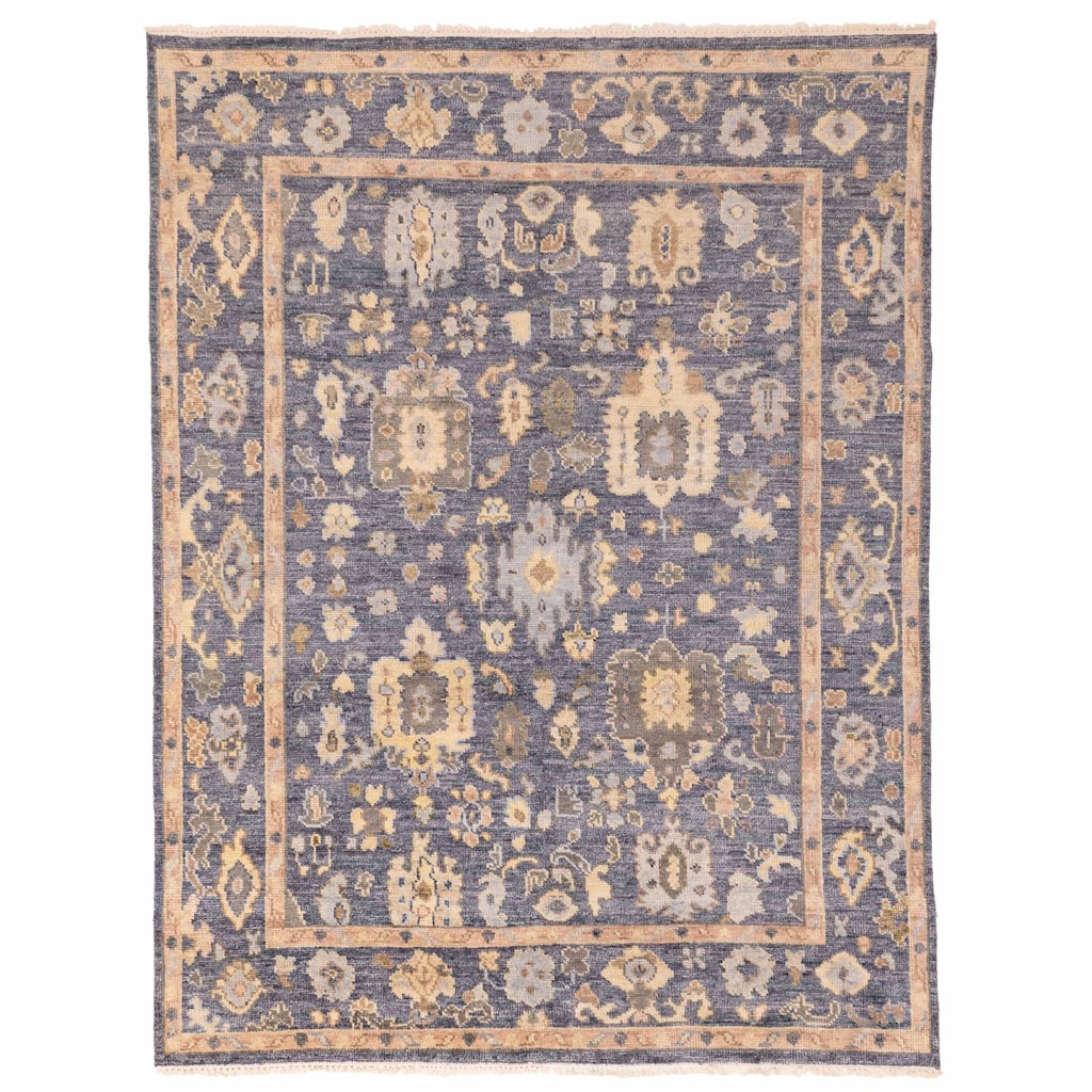 ECARPETGALLERY Hand-knotted Jules Serapi Dark Navy Wool Rug - 7'9 x 9'10