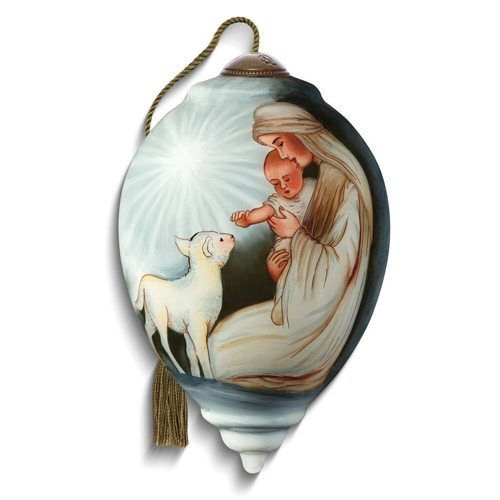Curata Rejoice By Susan Winget Hand-Painted Glass Ornament