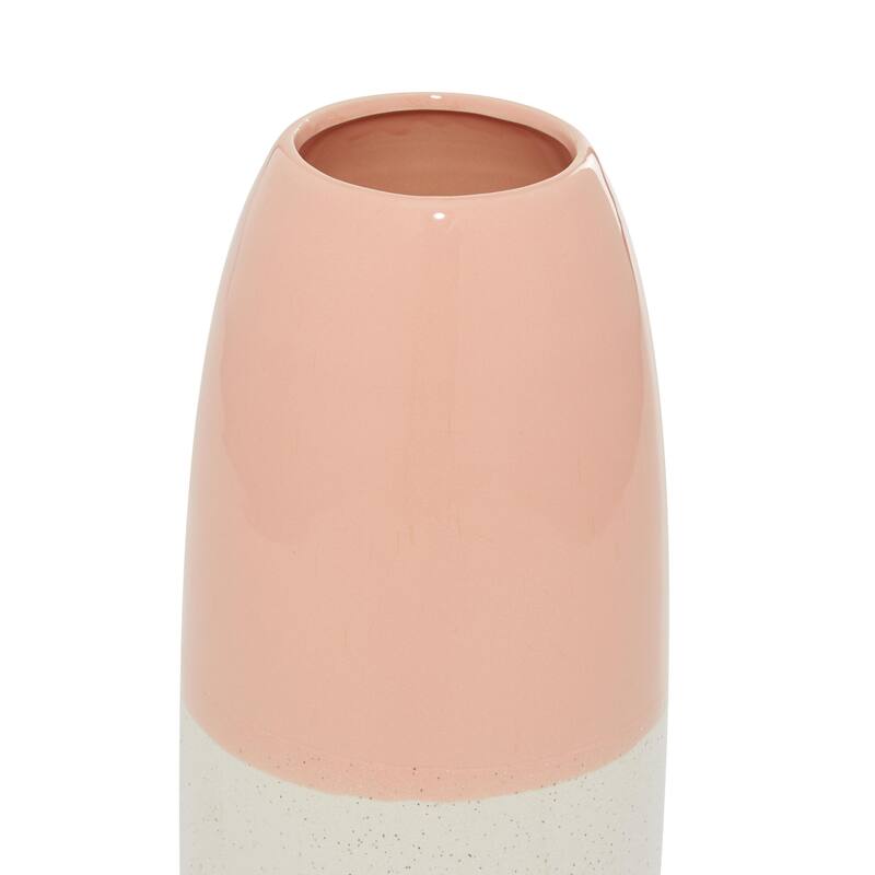Ceramic Vase with Pink Top - Pink - Roche River Decor