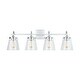 preview thumbnail 9 of 22, Jayne 4-light Bath/ Vanity Fixture w/ Clear Seeded Glass