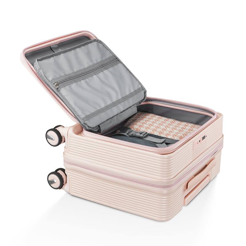 18" Carry On Luggage with Front Open Door &Laptop Interlayer, Hard Shell Suitcase Built-In TSA Luggage Lock