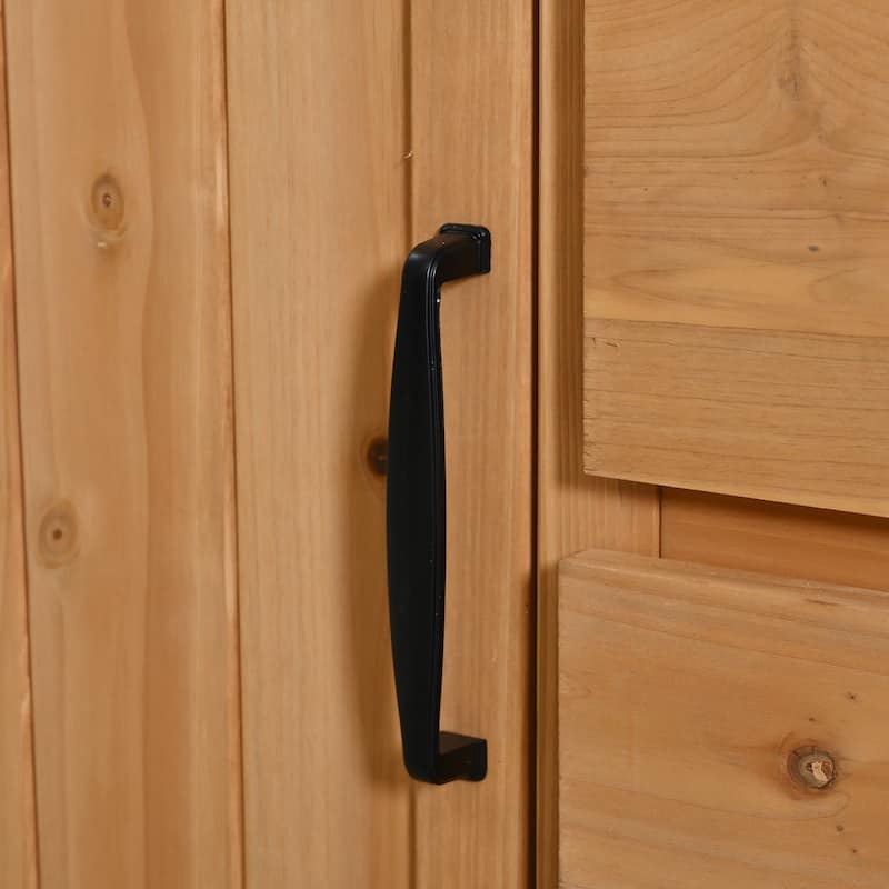 45" Fir Wood Outdoor Potting Bench with Hutch, Cabinets, and Drawers