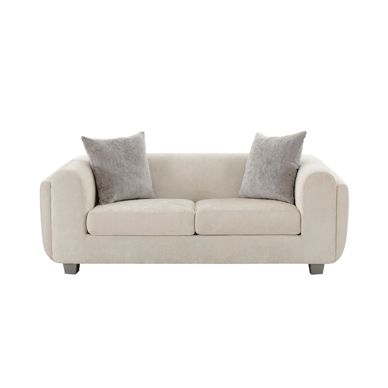 Pasargad Home Bergamo Ivory Sofa with 2 Pillows Included