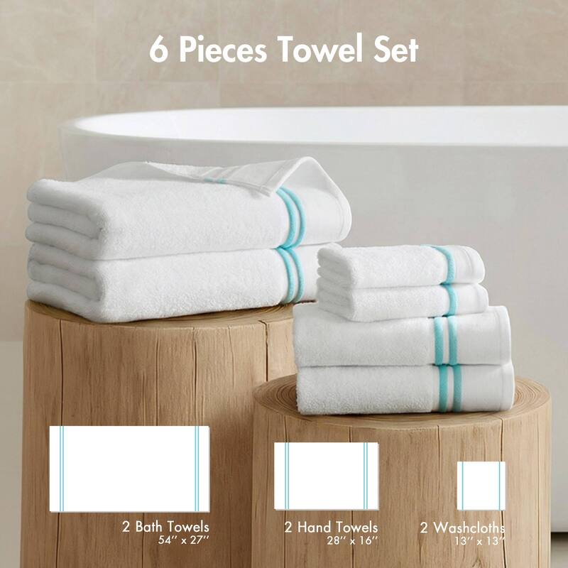 Madison Park Roan Border 6 Piece Towel Set