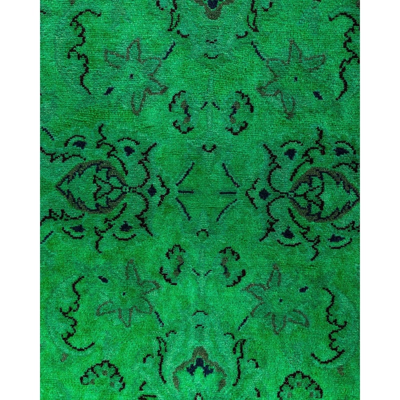 Contemporary Overdyed Wool Hand Knotted Runner - 2' 7" x 10' 4"