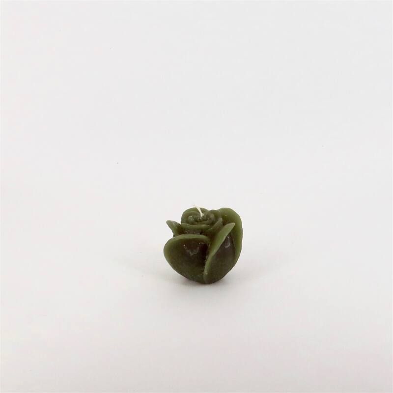 Small 1-Wick Rose Candle 3.35"Dia x 2.55" Dark Green - Dark Green