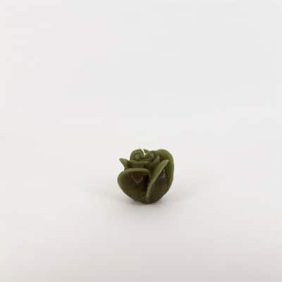 Small 1-Wick Rose Candle 3.35"Dia x 2.55" Dark Green - Dark Green