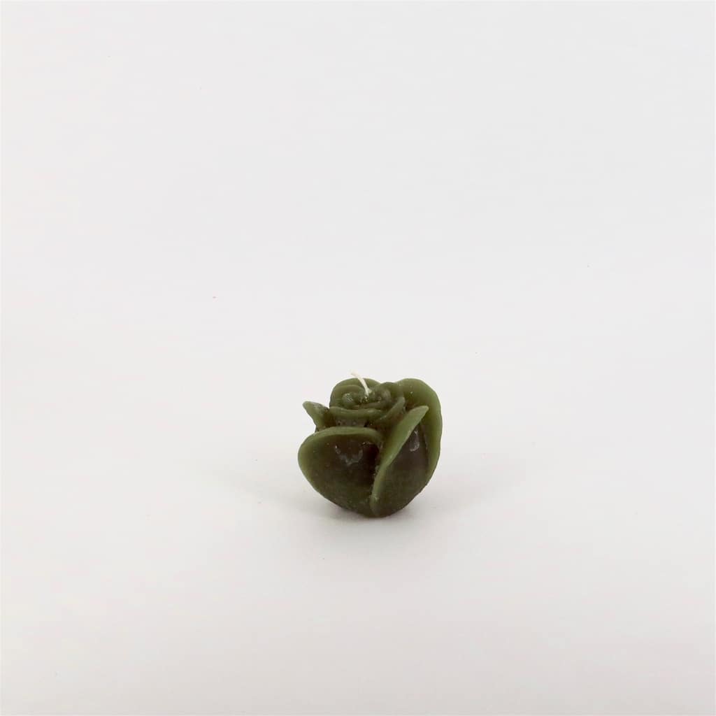 Small 1-Wick Rose Candle 3.35"Dia x 2.55" Dark Green - Dark Green