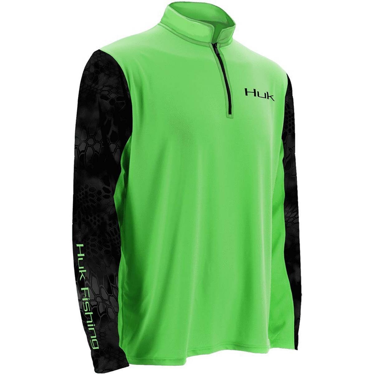 Shop Huk Men S Kryptek Sleeve Icon Neon Green Small 1 4 Zip Long Sleeve Shirt Overstock 21803575