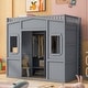 preview thumbnail 16 of 35, House Loft Bed With Ladder and Wardrobe Grey - Twin
