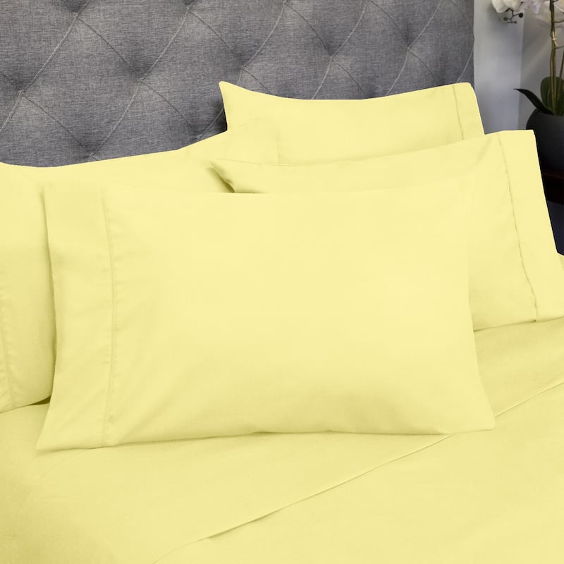 RV Queen 6-Piece Bed Sheet Set - Pale Yellow