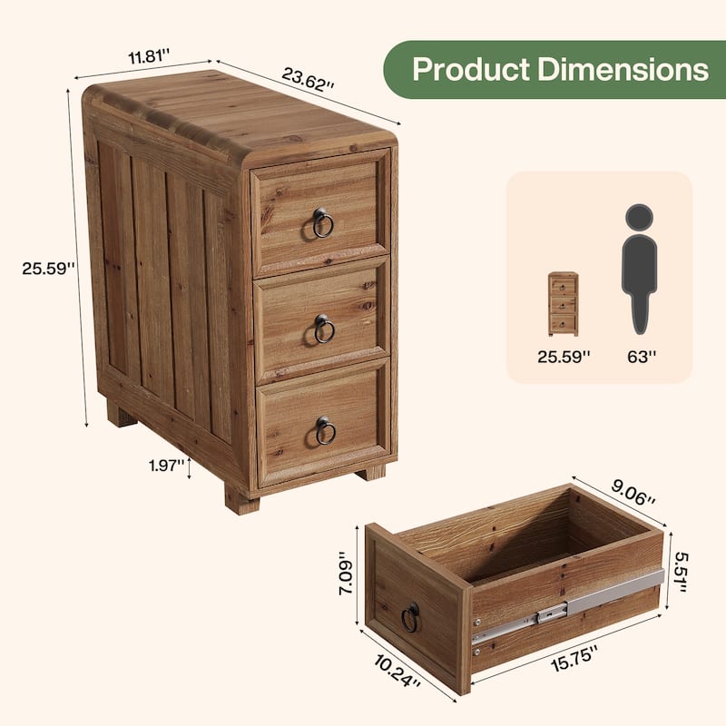 Solid Wood End Table for Small Spaces