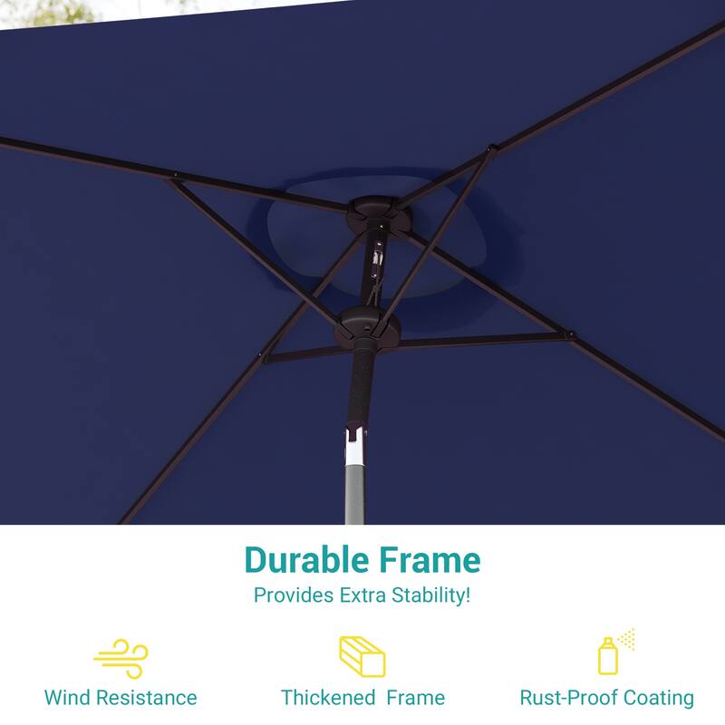 BONOSUKI 6.5x6.5Ft Patio Market Umbrella Weather-Resistant Frame