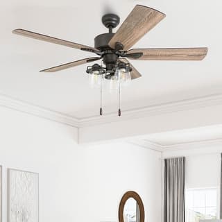 The Gray Barn Wildroot Farmhouse 52-inch Aged Bronze LED Ceiling Fan