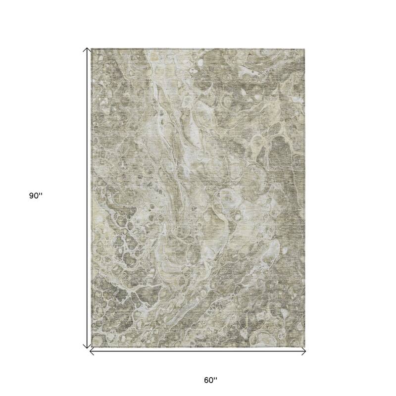 HomeRoots Abstract Transitional Rectangle Outdoor Rug