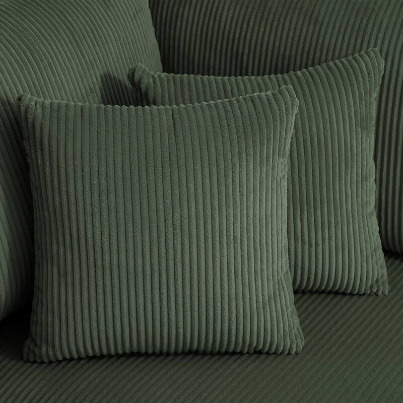 Set of 2 Modern Decorative Soft Corduroy Throw Pillows