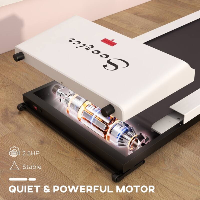 Under Desk Walking Pad Treadmill Portable Running Machine with Remote and Wheels, 2.5HP Walking Jogging Treadmills