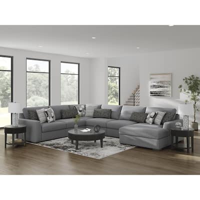 Signature Design by Ashley Bealton Gray 6-Piece Sectional with Chaise - 174" W x 134" D x 41" H