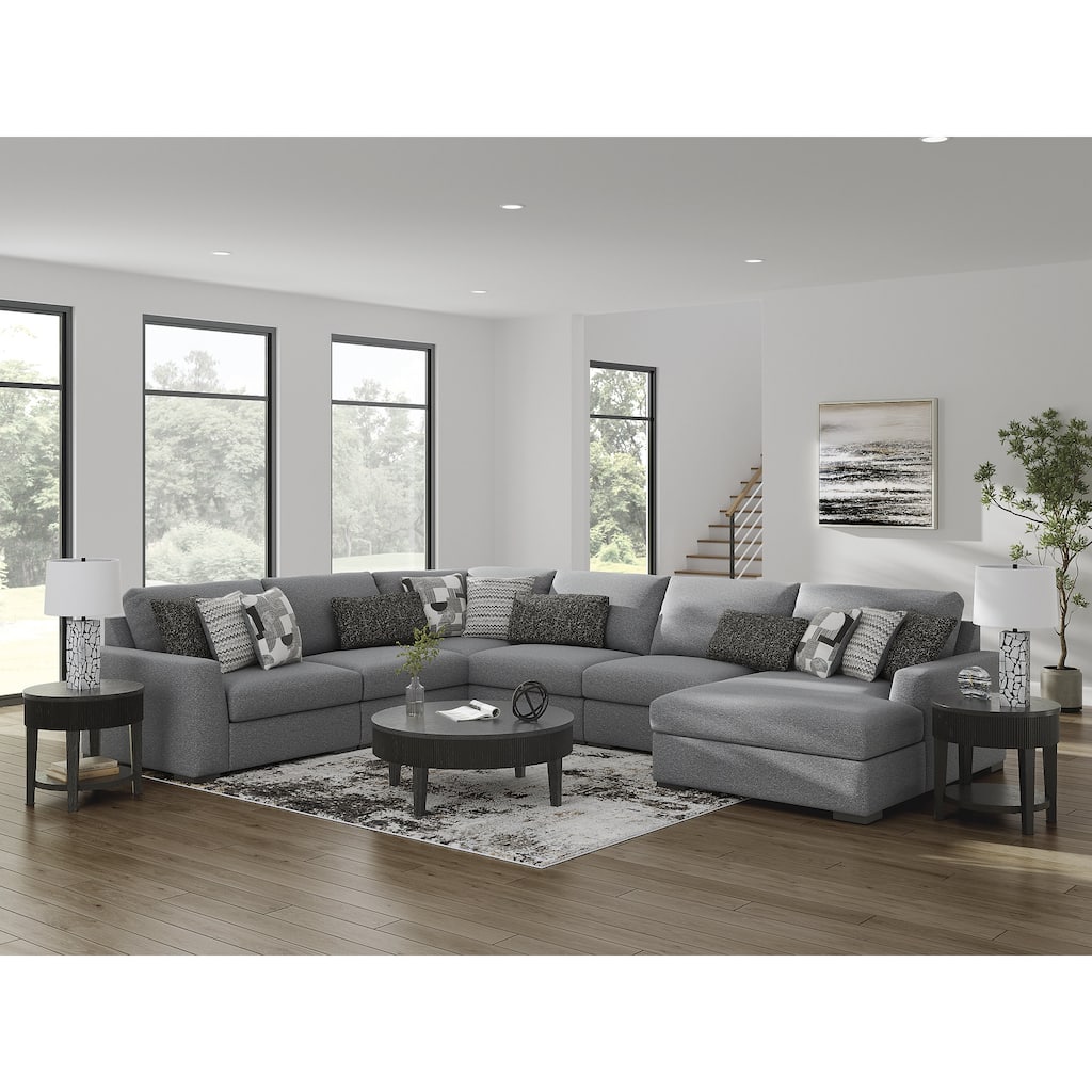 Signature Design by Ashley Bealton Gray 6-Piece Sectional with Chaise - 174" W x 134" D x 41" H