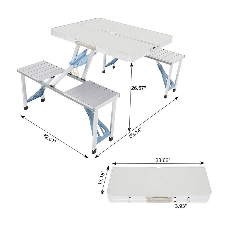 One Piece Folding Camping Table and Chair Aluminum Alloy