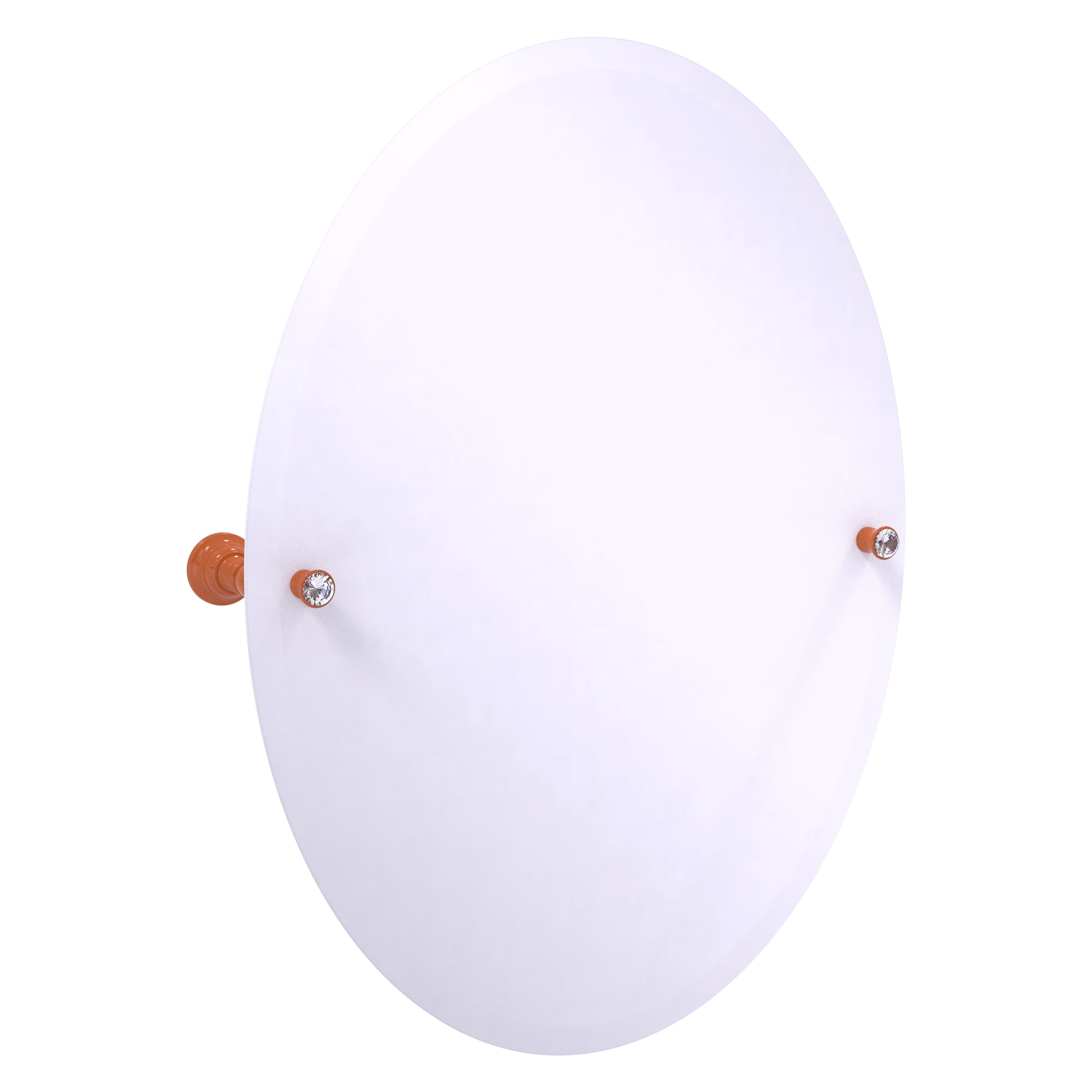 Allied Brass Carolina Crystal Collection Frameless Oval Tilt Mirror with Beveled Edge